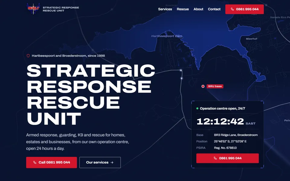 SRU website, first screen